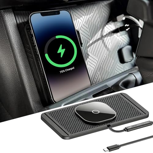 Magnetic Wireless Charger for Toyota Tacoma 2024 2025 2026 for Toyota 4Runner 2025 2026 15W Fast Wireless Car Phone Charger Pad Non-Slip Phone Holders for iPhone 17/16/15/14/13/12