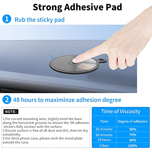 OQTIQ Sticky Adhesive 3M Pad 95mm (3.7") Dashboard Mounting Disk for Suction Cup Phone Mount [2 Pack] for Tom Tom Garmin GPS Suction Mount Replacement Heat Resistant Sticky Pad for Car, Truck, Van