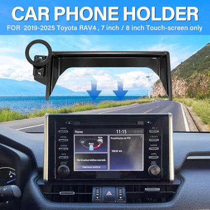 Car Phone Holder for 2019-2025 Toyota RAV4 Accessories 7/8-inch - size: For Toyota 19-25 RAV4 7/8-inch