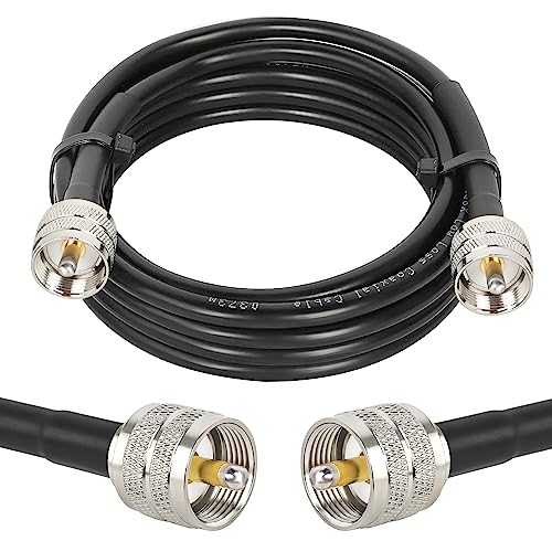 MOOKEERF RG8x Coaxial Cable 8ft,CB Coax Cable 50 Ohm,UHF PL259 Male to Male Low Loss CB Antenna Extension for HAM Radio,VHF Radio,SWR Meter,Dummy Load,Antenna Analyzer - size: 8FT