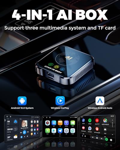 Magic AI Box Wireless CarPlay Adapter,(Charcoal Gray)