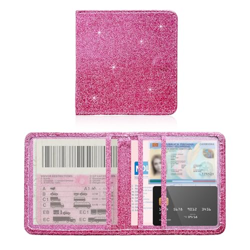 Ziciner Car Registration and Insurance Holder, Auto Card Document Glove Box Organizer with Magnetic Closure, Universal Vehicle Interior Accessories for Cars SUVs (Red-Small) - color: Red, size: S-5.2×5.1"