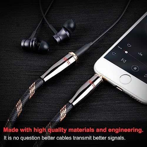 SKW Durable AUX Extension Cord, Pure Audio Transmission, 3.5mm Aux Jack Audio Extension Cable, Double Shielded Braided Male to Female Aux Adapter 6.5ft/2m - size: 6.5ft (2m)