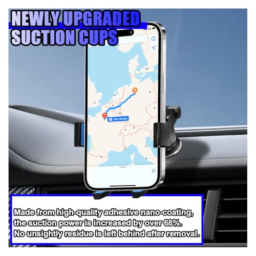 Car Phone Holder Mount, 360° Rotatable Suction Cup Auto Smartphone Stand with Adjustable Long Arm, Universal Vehicle Cellphone Bracket for Windshield & Dashboard (Blue) - color: Blue
