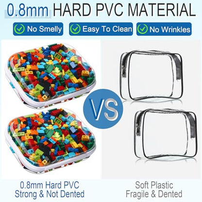 Sanwuta 6 Clear Hard Zipper Case, Clear, 7.87 x 5.9 x 2 Inch - color: White, size: 7.87 x 5.9 x 2 Inch