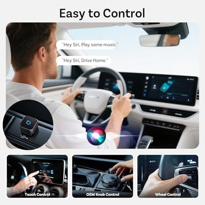 OTTOCAST Mini 3.0 (Pot) 2025 2-in-1 Wireless CarPlay/Android Auto Adapter, 5GHz WiFi, Auto Connect for 2016+ Cars - color: Black