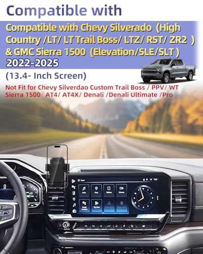 PZK Car Phone Holder for 2022-2026 Chevy Silverado/GMC Sierra 13.4'' Screen - color: Auto Lock, size: Silverado 1500 /GMC Sierra 1500 2022-2026