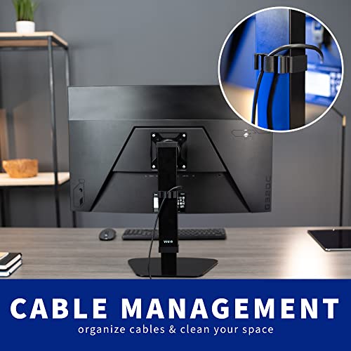 VIVO Mechanical Free Standing Single Monitor Mount Desk Stand, Tall Height Adjustable Arm for Screens up to 32 inches, Black, STAND-V001V