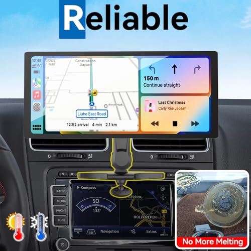 CD Slot Car Mount for Portable CarPlay Screens with Extension Arm, Adjustable Angles, Low Profile, Integrated Mounting Solution for in-Car Android Display Monitors (4-Tab Bracket Mount) - style: 4-Tab Bracket Mount Pro