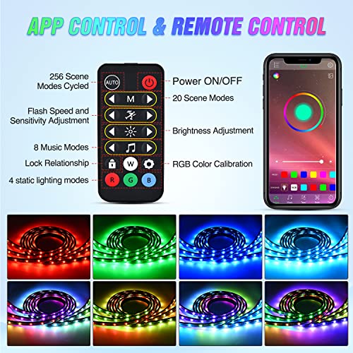 Nilight Truck Bed Light Strip RGB-IC LED Bar 3PCS 60 inch Cargo Lighting - color: RGBIC