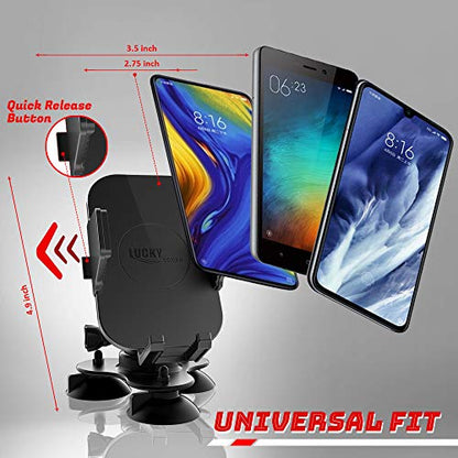 LUCKY Dashboard Universal Car Phone Mount Veichle Suction Cup Mount Holder, Fish Finder GPS Cup Holder Mount for Boat Canoe Kayak Truck Marine Fishing