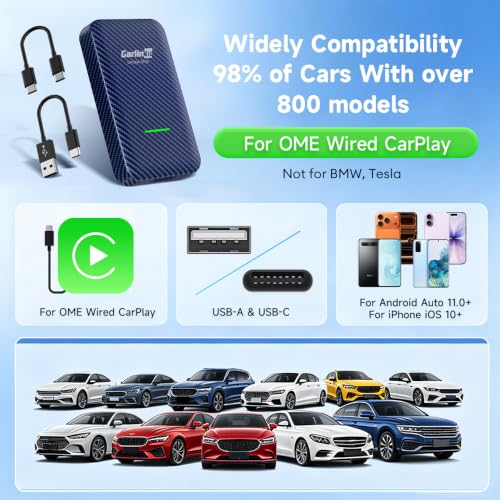 Carlinkit 4.0 Wireless CarPlay & Android Auto Adapter for OEM Wired CarPlay