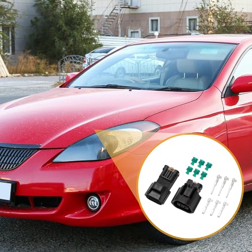 3 Pin Crank Cam Speed Sensor Connector Plug - Car Male Female Wire Terminal Connector - for Mitsubishi Evo Plastic Black - 1 Set