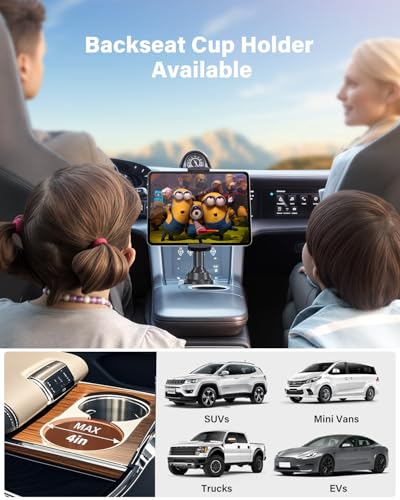 APPS2Car Sturdy Cup Holder Tablet Mount for Car, iPad Car Mount for Truck - size: 13 inch