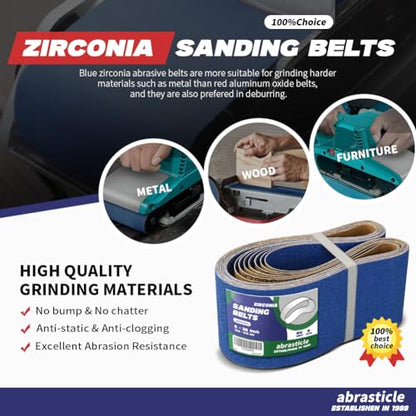 4" x 36" Zirconia Sanding Belts for Metal - 4 x 36 Inch Zirconia Metal Grinding Sand Paper, 8 PCS 60 Grits, Perfect for Knife Blade Sharpening, Metal Polishing, Derusting, Woodworking - size: 4" x 36" 60 Grit(8 pack)