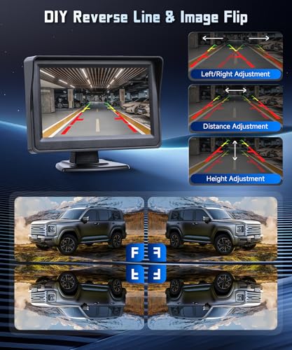 Rear Seat Baby Car Camera for Backseat HD-Rear-Facing Car Baby Monitor with Night Vision, Adjustable View Angle, Easy Setup,360°Rotatable car Camera, Safety for Kids 4.3 inch IPS car Baby Monitor
