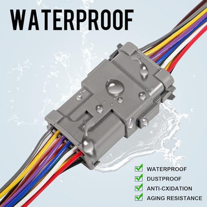 2 Sets Deutsch DT 12 Pin Waterproof Connector 12 Way Male Female Automotive Waterproof Electrical Connector Plug with 16 AWG Cable Wire for Car Truck Boats - color: 2Sets 12Pin
