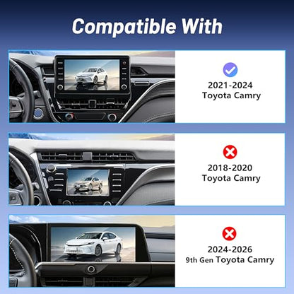 Car Phone Holder for Toyota Camry (2021-2023 2024), MagSafe Car Mount Charger, Magnetic Phone Holder, 15W Wireless Charging, Dashboard Phone Holder, 360° & Hands Free, 2022 Camry Interior Accessories - size: Toyota Camry | 2021-2024