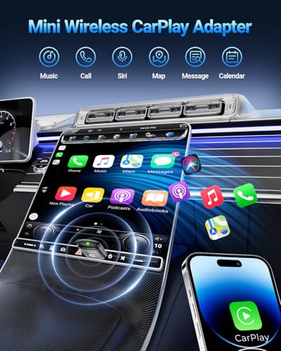 CarPlay Wireless Adapter for iPhone 2026 Upgraded (Black) - color: Black