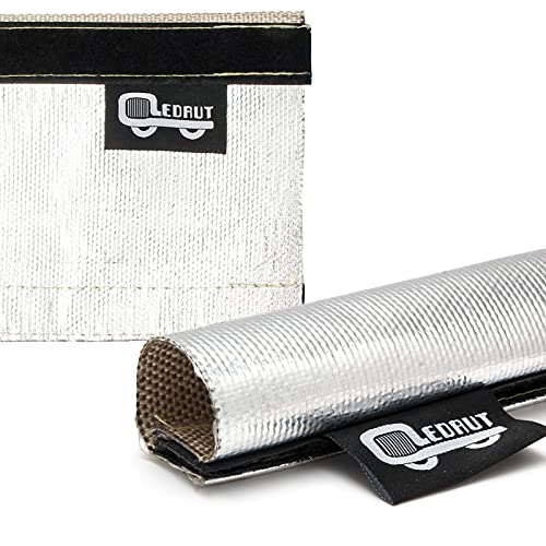 Heat Shroud Aluminized Sleeving Heat Shield fuel line wire heat sleeve 1-1/4''I.D. x 10FT with 20 Pcs 7.8Inch Stainless Steel Cable Metal Zip Ties - size: 1-1/4''I.D. x 10FT