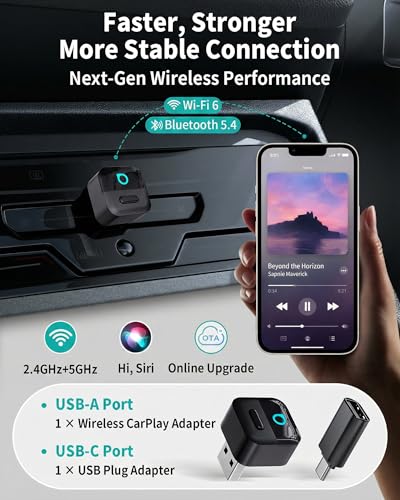 OTTOCAST Mini Pico (2026 Version) Wireless CarPlay & Android Auto Adapter