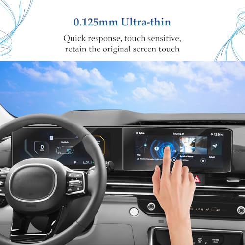SKTU 4PCS for 2025 2026 2027 Kia Carnival Accessories Screen Protector for 2025-2027 Kia Carnival (LX/LXS/EX/SX/SX Prestige) 12.3-Inch Navigation & 12.3-Inch Instrument Screen [Ultra Clear, Anti-Glare&Scratch] Kia Carnival 2025 2026 2027 Accessories - col