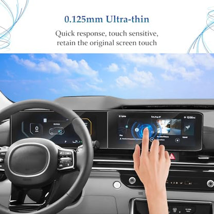 SKTU 4PCS for 2025 2026 2027 Kia Carnival Accessories Screen Protector for 2025-2027 Kia Carnival (LX/LXS/EX/SX/SX Prestige) 12.3-Inch Navigation & 12.3-Inch Instrument Screen [Ultra Clear, Anti-Glare&Scratch] Kia Carnival 2025 2026 2027 Accessories - col