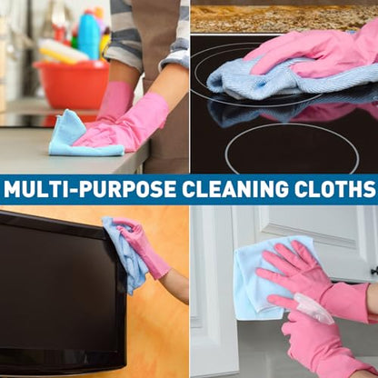 TEAWOO Microfiber Cleaning Cloths-50 Pack, Microfiber Towels Bulk - color: 5 Colors, size: 50 Pack