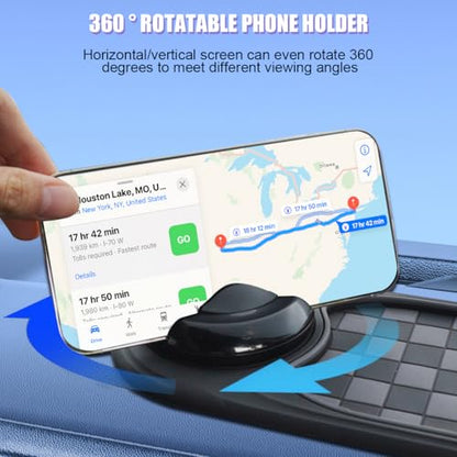 Multifunctional Car Anti-Slip Pad, 3 in 1 Rotatable Non-Slip Vehicle Dashboard Mat with Phone Holder & Temporary Parking Number, Dash Storage Pad for Key Gadget, Universal Fit (Grey/Black) - color: Grey/Black