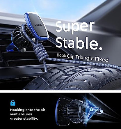 LISEN Magnetic Phone Holder for Car Phone Holder with Upgraded Clip, Magnet Air Vent Magnetic Car Phone Holders Mount for Your Car Automobile Cradles, Soporte De Telefono para Carro, Blue - color: Blue