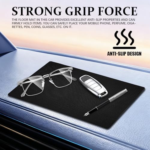Car Dashboard Non Slip Mat, Car Dashboard Mat, Universal PVC Sticky Adhesive Pad, Auto Accessories Multifunctional Auto Grip Mat for Phones Sunglasses Keys Electronic Devices (Chequered) - color: Chequered
