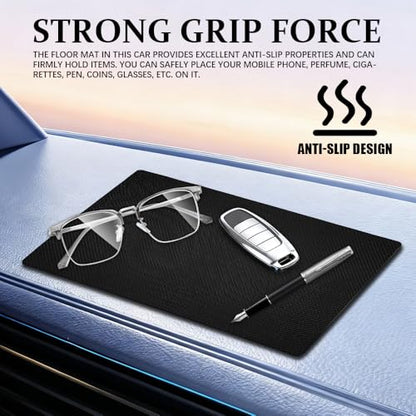 Car Dashboard Non Slip Mat, Car Dashboard Mat, Universal PVC Sticky Adhesive Pad, Auto Accessories Multifunctional Auto Grip Mat for Phones Sunglasses Keys Electronic Devices (Chequered) - color: Chequered