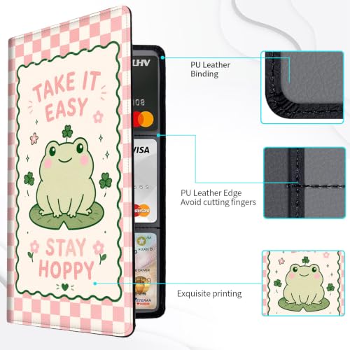 Car Registration and Insurance Card Holder Wallet, Cute Frog Vehicle Document Organizer for Glove Box, Auto License & ID Card Holder Case, Slim Multi-Slot Car Paper Organizer - color: Cute Frog