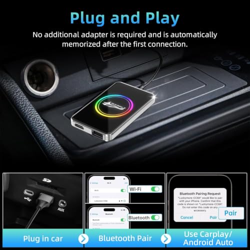 3 in1 CarPlay AI Box, Wireless CarPlay Adapter, 4GB+32GB