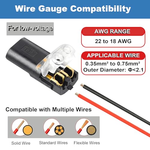 100PCS Double Wire Plug in Connector Quick Wire Connectors