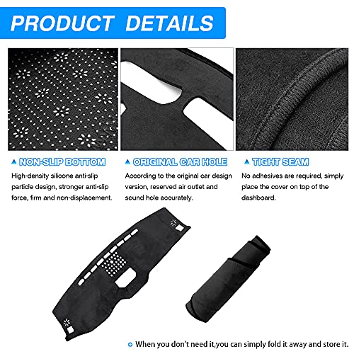 Cartist Custom Fit for Dash Cover Toyota Tundra 2014 2015 2016 2017 2018 2019 2020 2021 Dashboard Cover Mat Non-Slip Pad Carpet Sunshield Protector - size: 14-21 Tundra(Black)