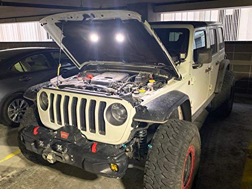 iJDMTOY 22-Diode 2-1/4-Inch LED Circle Under Hood, Truck Bed, Cargo Area Illumination Lighting Kit w/Relay On/Off Switch, Universal Fit for Car Truck SUV