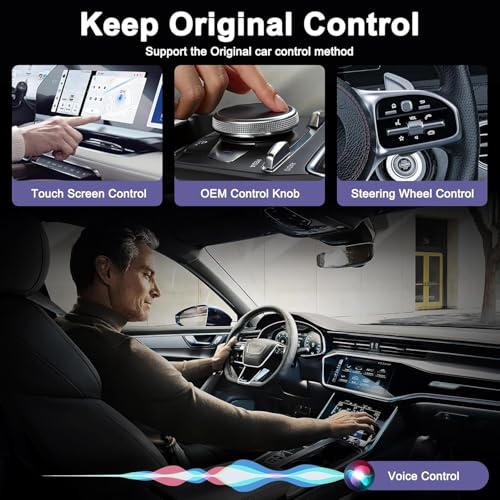 Wireless Carplay Adapter, 2025 Upgrade Converts Wired to Wireless Adapter for iPhone, Auto Connect Dongle for Apple Car Play, Bluetooth No Delay Control for Cars from 2016 and iOS 10+, Silver