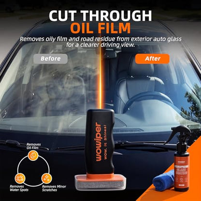 Windshield Glass Coating Kit, 100g Glass Prep Cleaner + 100ml Rain Repellent Spray, Hydrophobic Water Beading Protection, Removes Light Oil Film and Road Grime