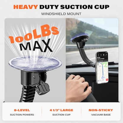 APPS2Car Phone Mount for Truck, Heavy-Duty Windshield Phone Holder