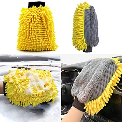 BMLEI Car Wash Brush with Long Handle, Cleaning Mop Car Wash Kit,Yellow - color: Yellow03