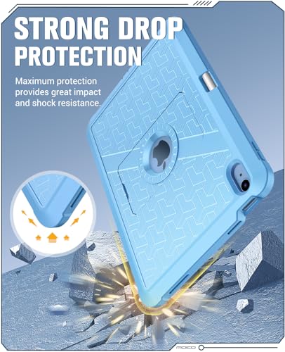 MoKo Shockproof Case for iPad (A16) 11th/10th Generation, Cyan Blue - color: Cyan Blue