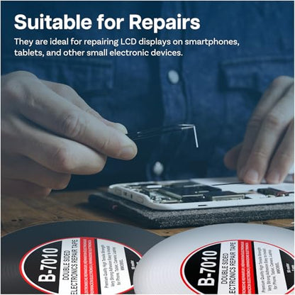 MMOBIEL Double Sided Adhesive Tape 2mm 2 x 50m Roll (Black & White) Ultra Strong Mounting Tape for LCD Screen Repair, Smartphone Tablet Laptop Glass Fix – Total 100m (328ft) - color: Black & White, size: 2 mm