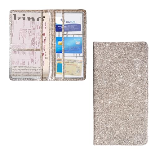 Ziciner Car Registration and Insurance Holder, Auto Card Document Glove Box Organizer with Magnetic Closure, Universal Vehicle Interior Accessories for Cars SUVs (Champagne-Large) - color: Champagne, size: L-9.4×5.1"
