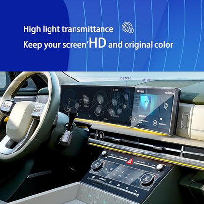 6pcs 2026 2025 Hyundai Santa Fe Screen Protector 【1pcs Design】 & AC Climate Film for 2025 2024 Hyundai Santa Fe SE SEL XRT Limited Calligraphy Hybrid Dual 12.3Inch Plastic Screen Protector Touchscreen - size: santa fe 12.3inch-Soft Protector