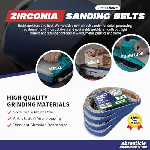 1/2" x 18" Zirconia Sanding Belts for Metal - 1/2 x 18 Inch Zirconia Metal Grinding Sand Paper, 36 PCS 80 Grits, Perfect for Knife Blade Sharpening, Metal Polishing, Derusting, Woodworking - size: 1/2" x 18" 80 Grit(36 pack)