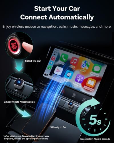 OTTOCAST Mini Slim Wireless CarPlay & Android Auto Adapter Mini Cube 3.0