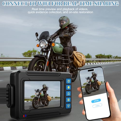 OBEST Motorcycle Camera Dash Cam MT83A 1080P+1080P Dual AHD Front Rear,Bike Dashcam with 3'' IPS Screen,GC2083 Sensor Parking Mode Waterproof Loop Recording Bike Cycle Driving Recorder