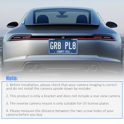 Car License Plate Camera Mount Kit,Adjustable Car Backup Cameras License Plate Mount for Securing Camera,Non-drilled Cars Backup Cameras Mounts with Screwdriver/Screws/Small Bracket