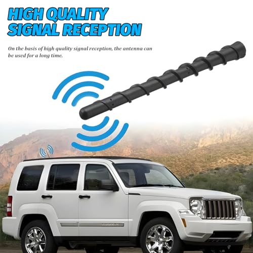 Car Spiral Antenna, 7 Inch Waterproof Vehicle Toppers Mast with Screw Adapters, Flexible Auto Exterior Radio AM FM Antenna Replacement Accessories, Universal for SUV, Sedan, Truck